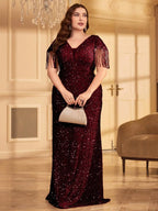 Sequin Fringe Formal Dress