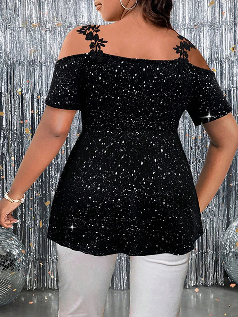 Curve Sparkle Peplum Top