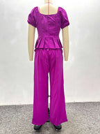 Petal Sweetheart Wide-Leg Pantsuit