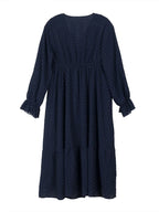 Pullover V-Neck Long Sleeve Dress