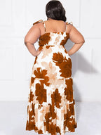 Flower Printed Off Shoulder Dress