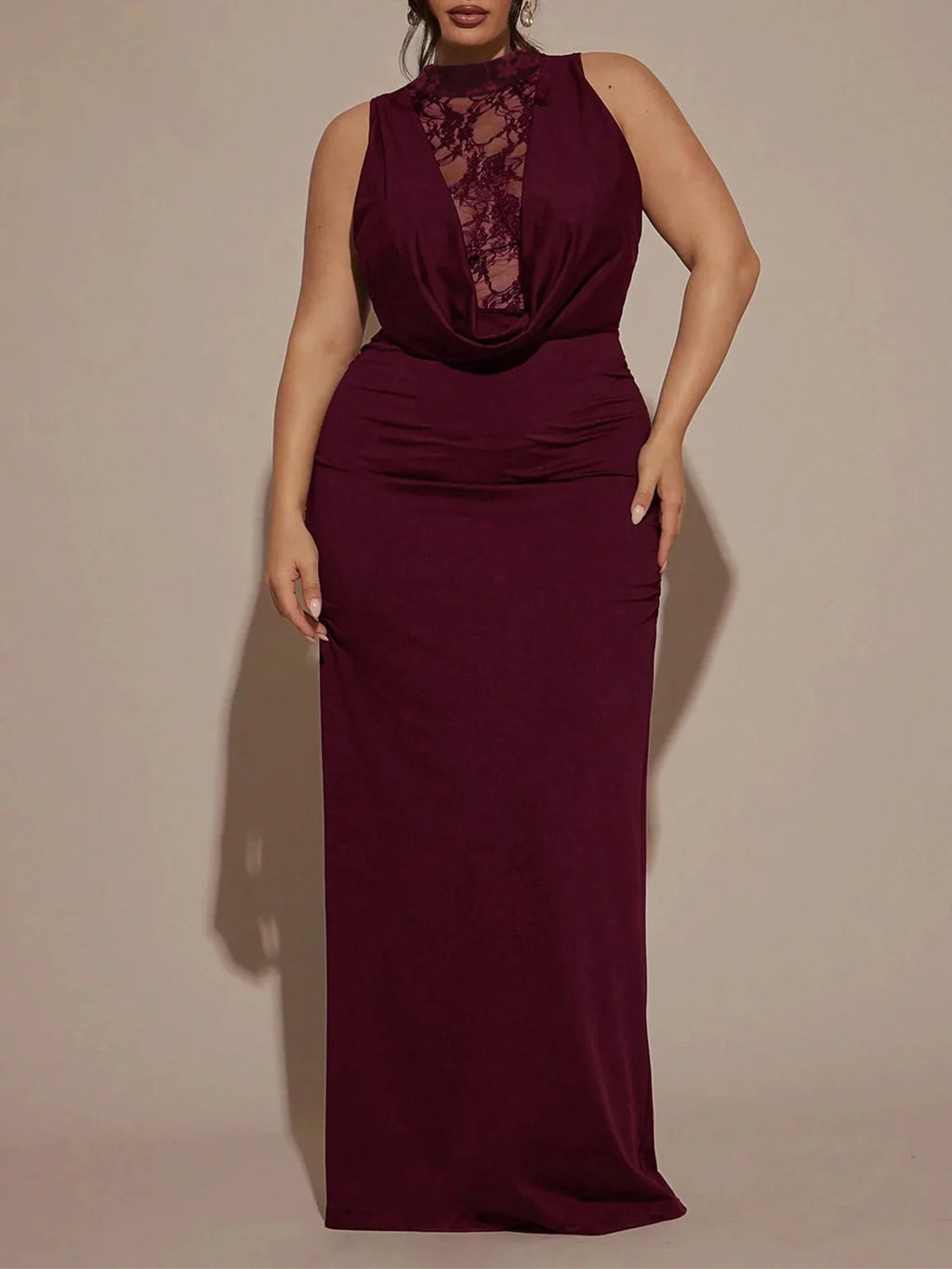 Sleeveless Lace Bodycon Fit Maxi Dress