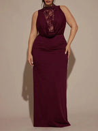 Sleeveless Lace Bodycon Fit Maxi Dress