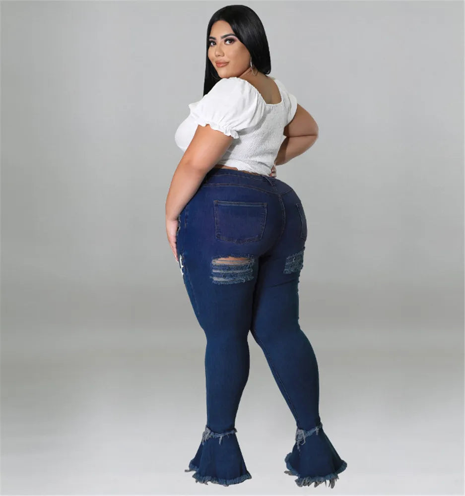Glam Ripped High-Waist Jeans