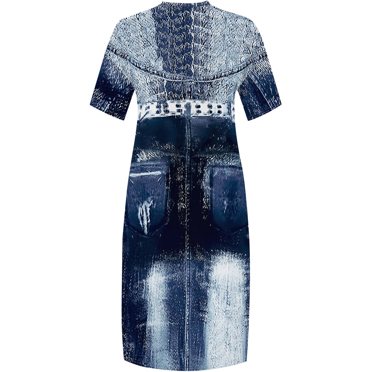 Curve Distressed Denim Maxi Dress