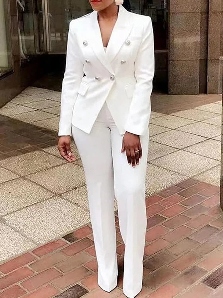 Double-Breasted Blazer Pantsuit