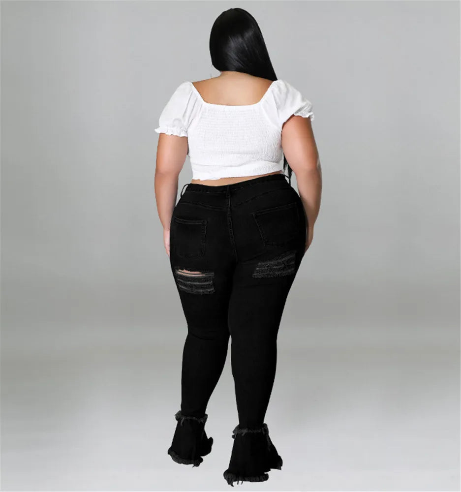 Glam Ripped High-Waist Jeans