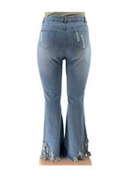 Tassel Vintage Ripped Flared Jeans