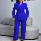 Taupe Authority Peplum Pantsuit Set
