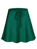 Curve Satin Drawstring Mini Skirt