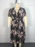 Midnight Rose Wrap Dress