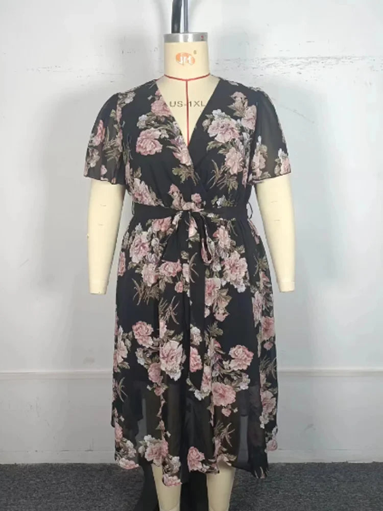Midnight Rose Wrap Dress