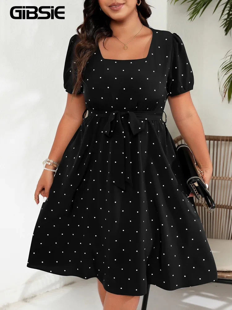 Curvy Charm Polka Dot Dress