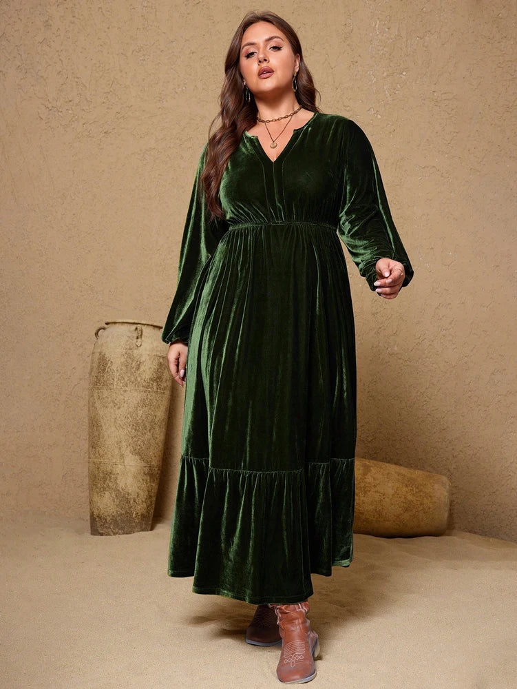 Velvet Elegance Maxi Dress – Chic