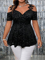 Curve Sparkle Peplum Top