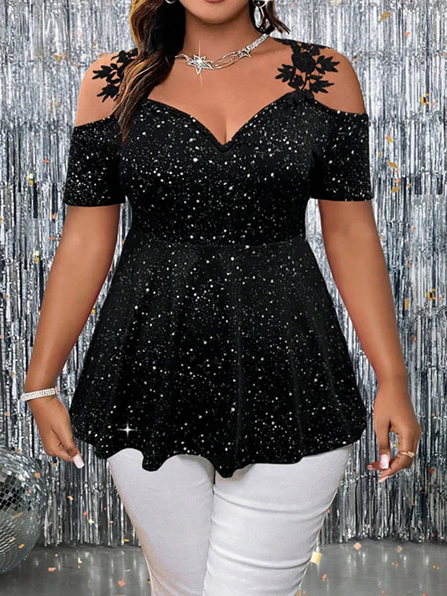 Curve Sparkle Peplum Top