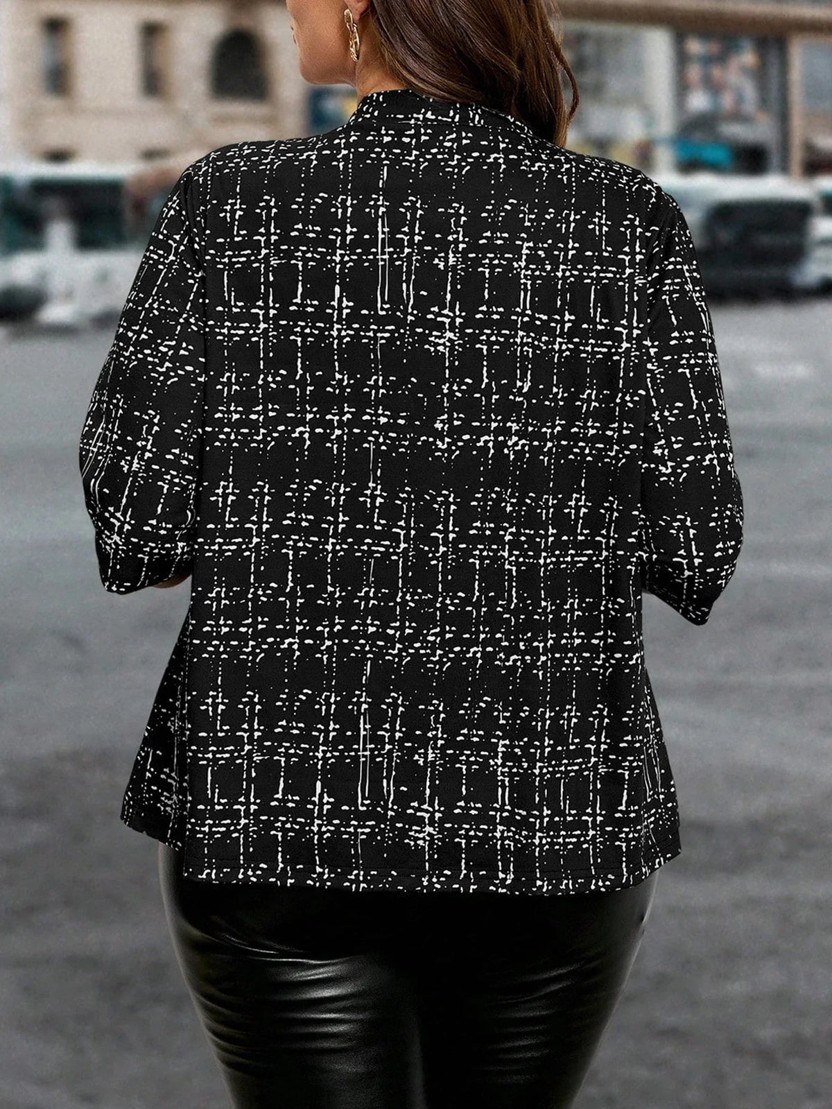 Curve Abstract Print Jacket