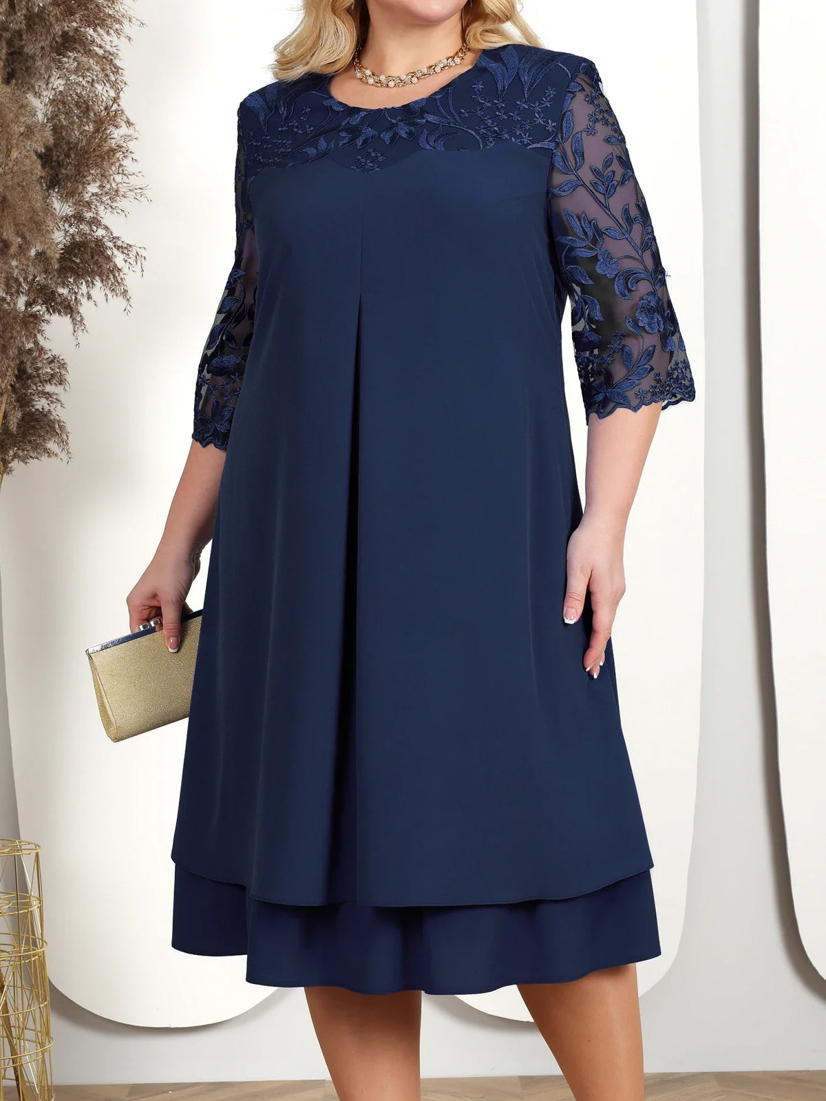 Royal Grace Plus Size Lace Dress