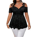 Curve Sparkle Peplum Top