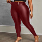 Stretch Leggings with Button Waist