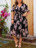 Midnight Rose Wrap Dress