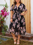 Midnight Rose Wrap Dress