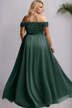 Emerald Off-Shoulder Formal Dress