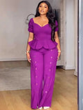 Petal Sweetheart Wide-Leg Pantsuit