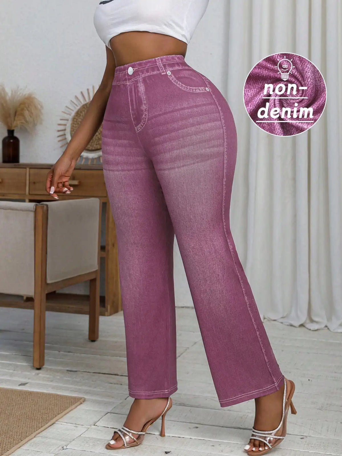 Trendy Wide-Leg Jeans for Full-Figured