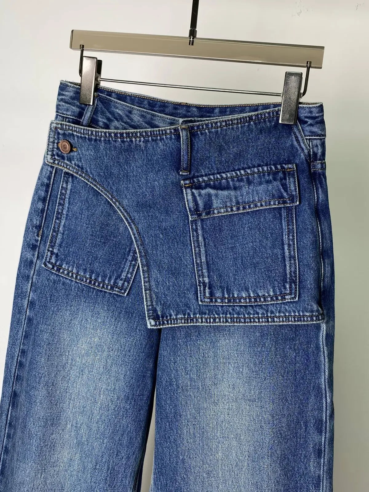 Curve Utility Wide-Leg Jeans