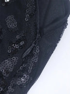 Sequin Slit Evening Gown