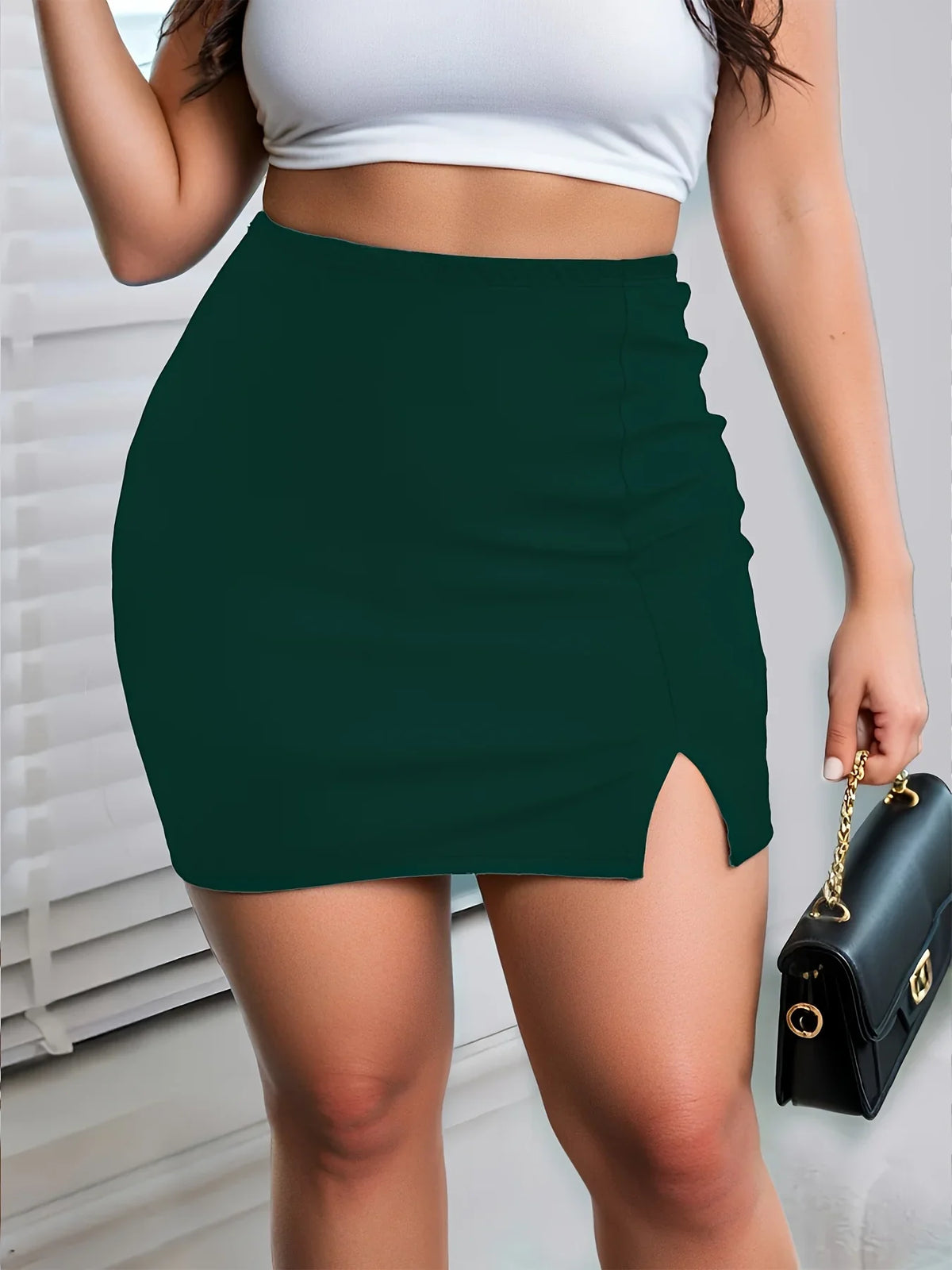 Curve Sculpt Side Slit Skirt