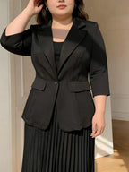 Satin-Lapel Tailored Blazer Pantsuit