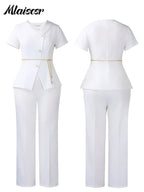 Jacket Coat and Straight-leg Pantsuit