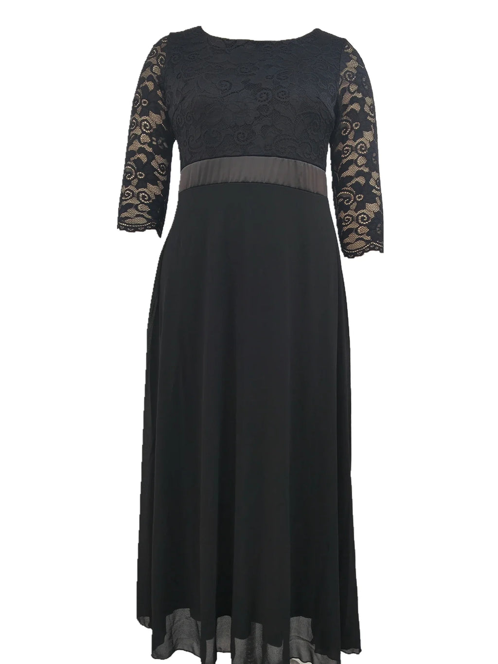 Merlot Romance Lace Sleeve Tulle Maxi Gown