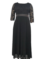 Merlot Romance Lace Sleeve Tulle Maxi Gown