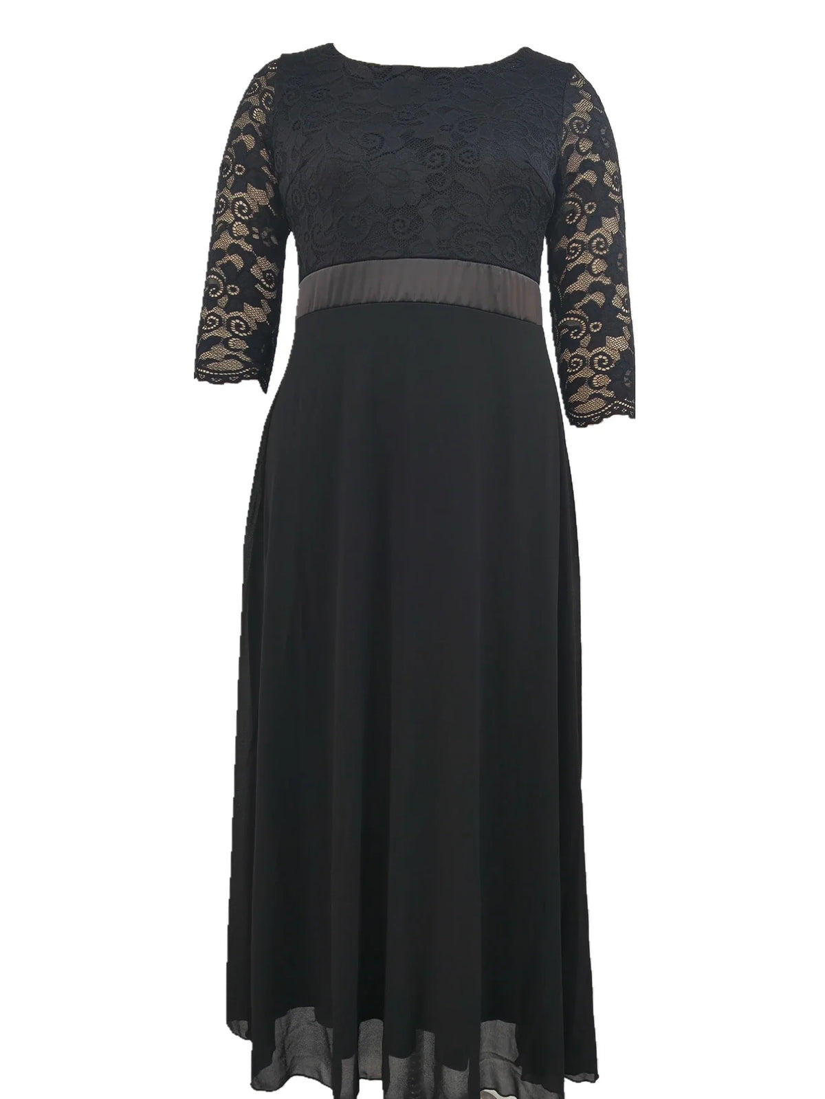 Merlot Romance Lace Sleeve Tulle Maxi Gown