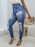 Ripped Skinny Jeans – High Waist Stretch