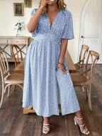 Romantic Floral Short Sleeve Dress