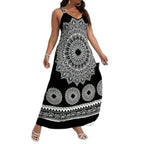 Monochrome Mandala Maxi Dress