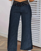 Curve Cross-Waist Wide-Leg Pants