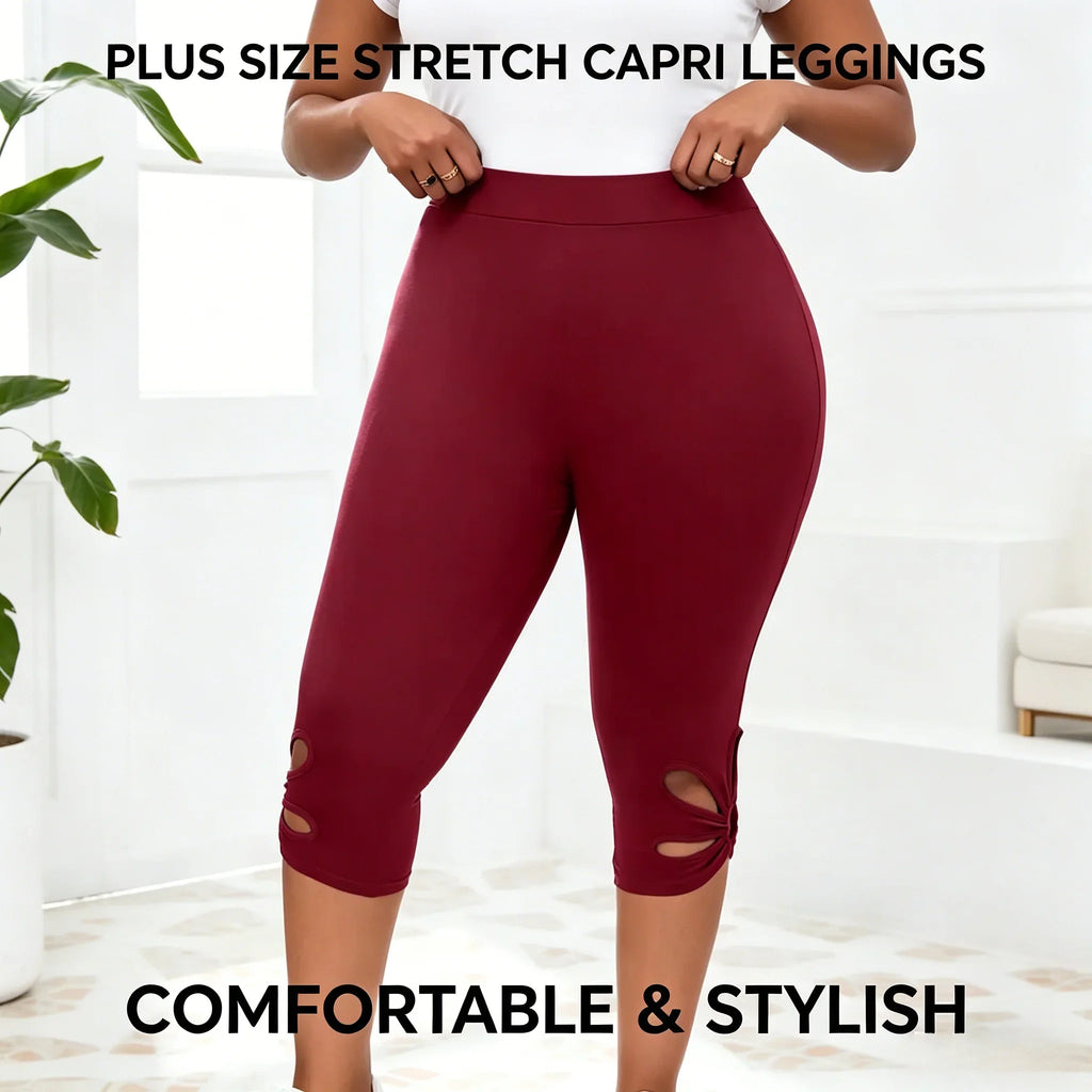 Elastic Waist Seamless Casual Capri Leggins