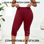 Elastic Waist Seamless Casual Capri Leggins