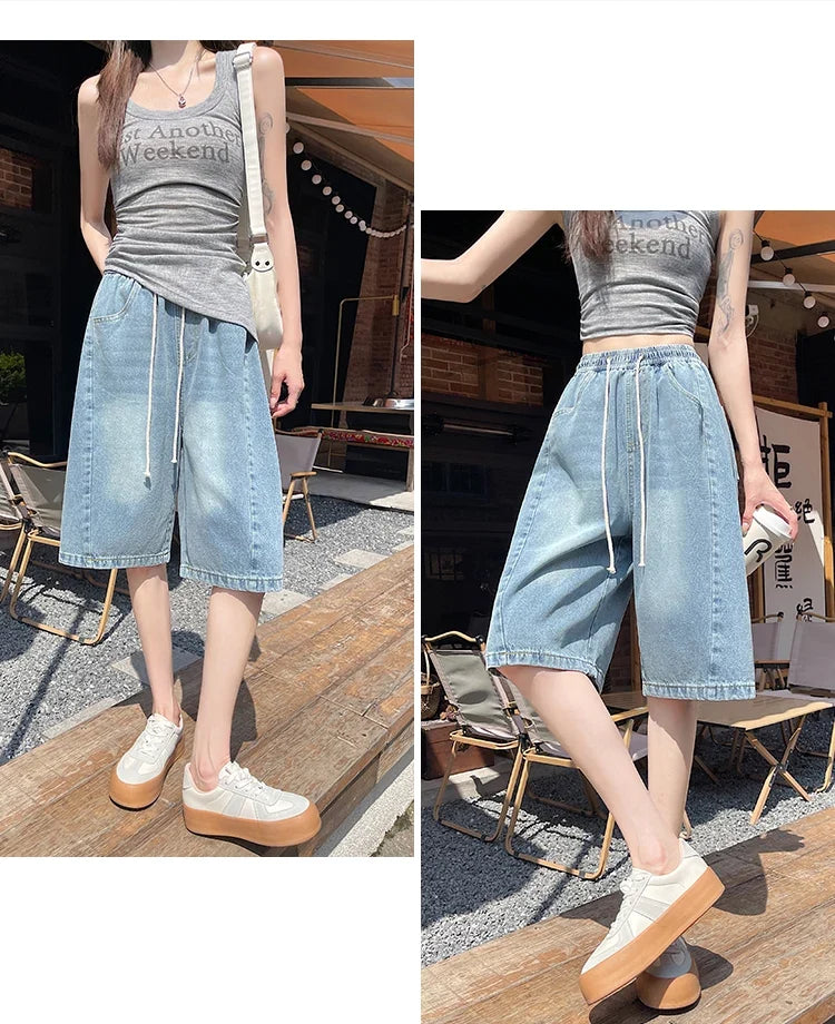 Curve Ease Denim Culotte Shorts