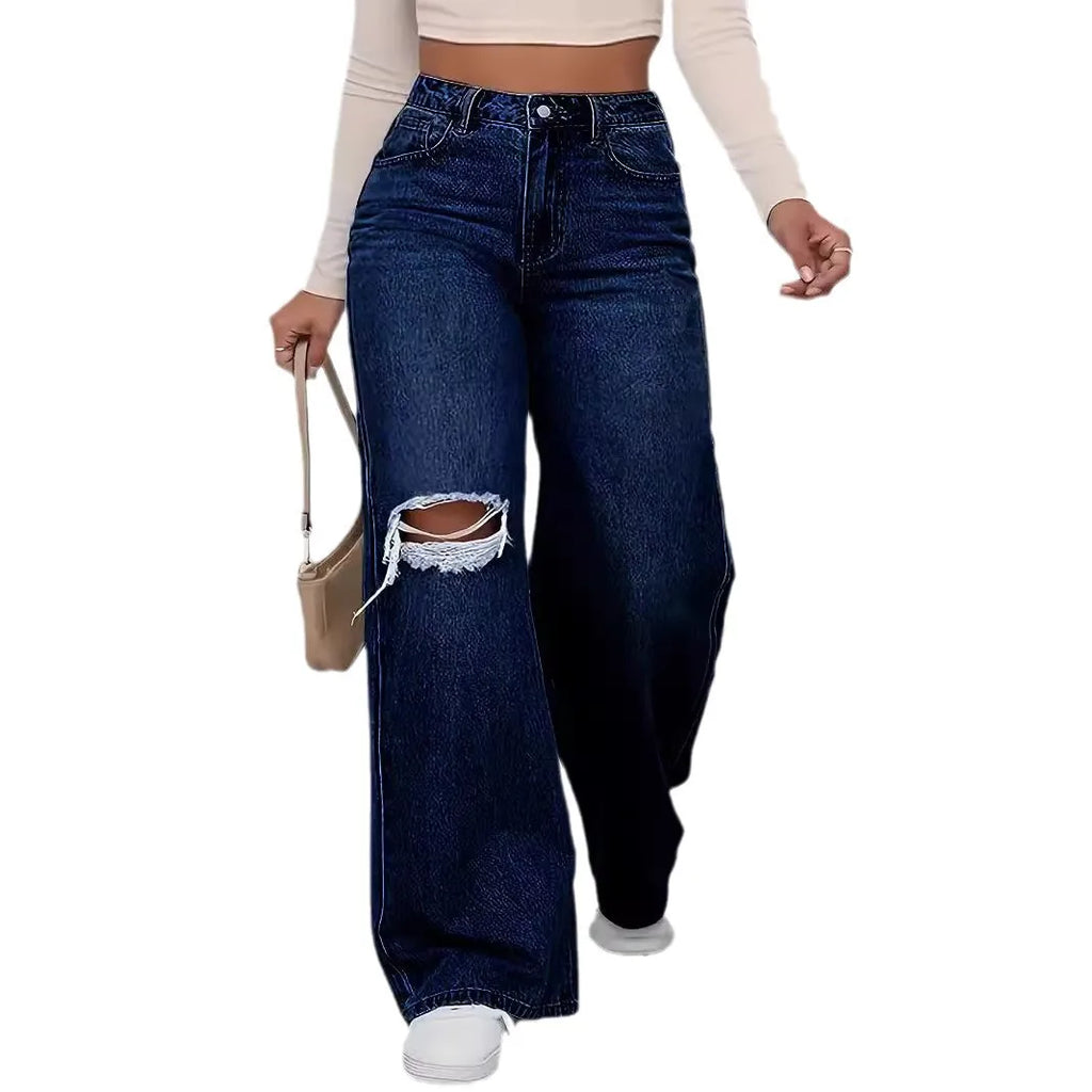 Stretch ripped trousers jeans