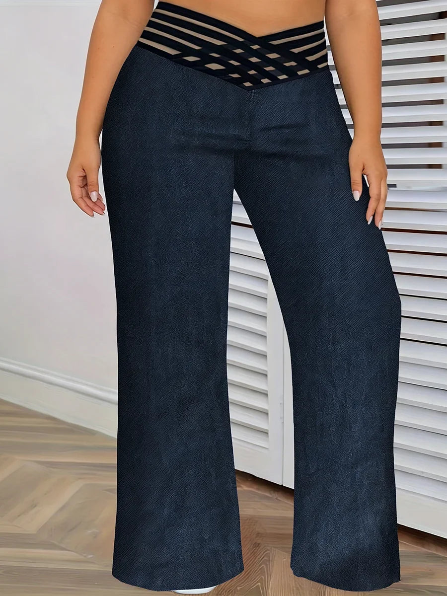 Curve Cross-Waist Wide-Leg Pants