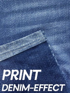 Faux Denim Print Capri Leggings