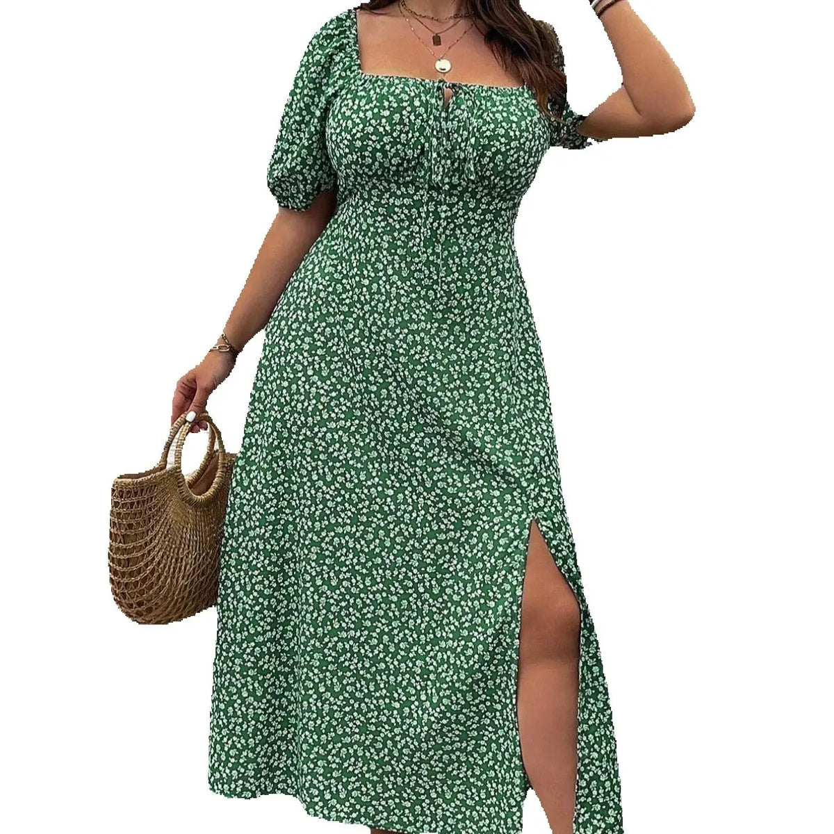 Emerald Bloom Maxi Dress