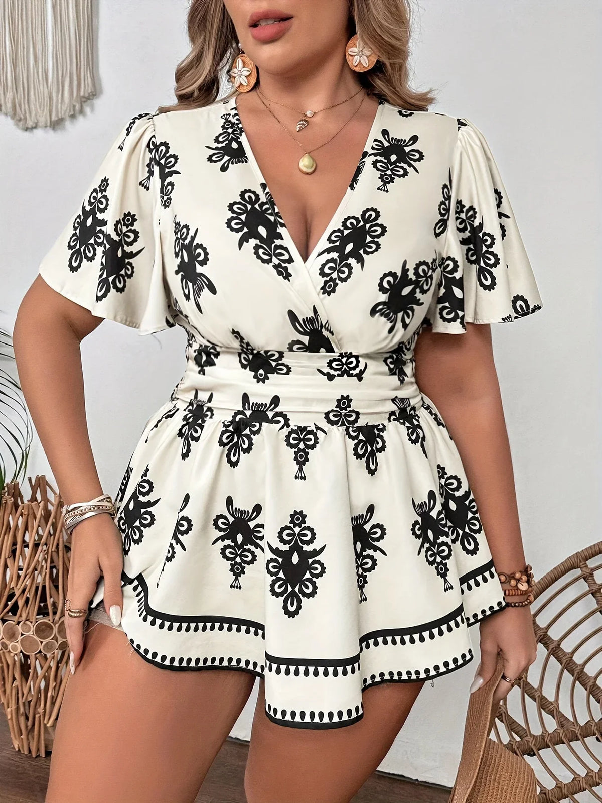 Curve Ornate Wrap Top