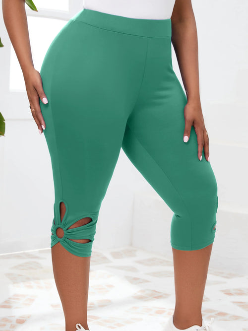 Cropped Leggings with Ring Cutout